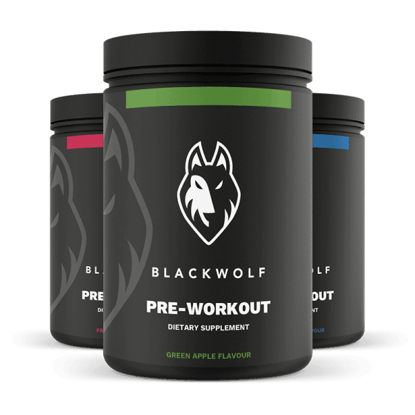 black wolf pre workout bottle