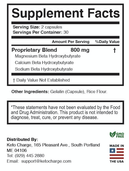 KetoCharge label